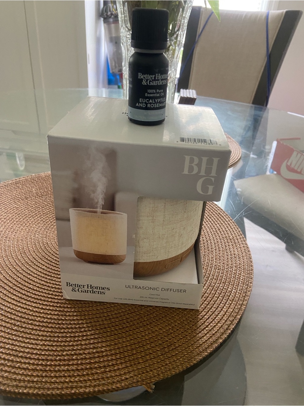 Better Homes And Gardens Cream and Wood-Tone Ultrasonic Diffuser